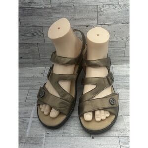 Gravity‎ Defyer Shoes Womens Size 9.5 Bronze Leather Comfort Sandals Orthopedic